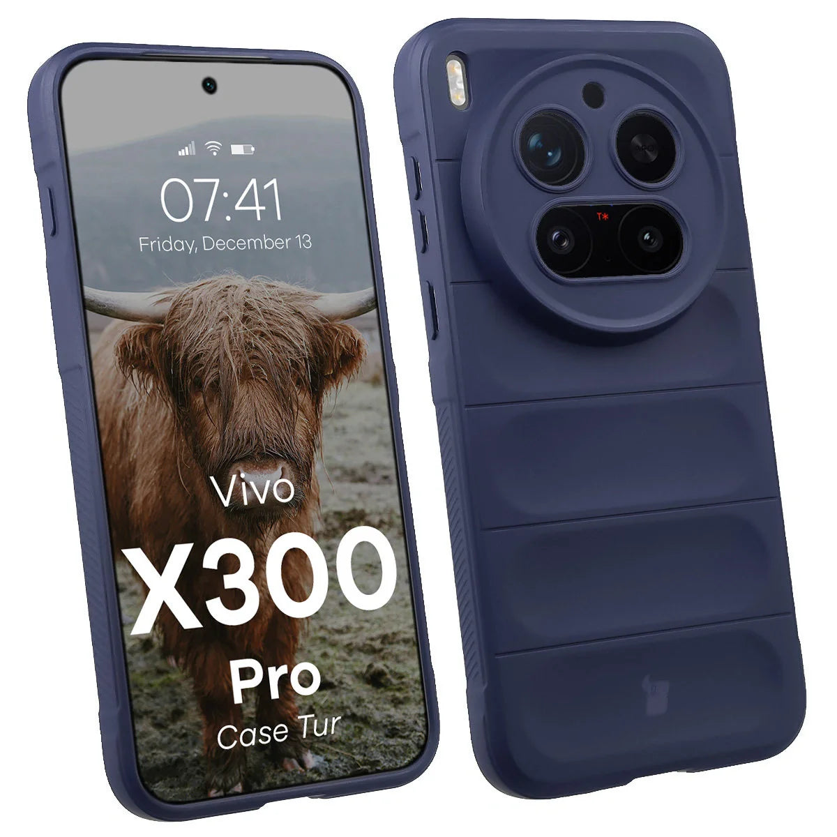 Robuste Handyhülle für Vivo X300 Pro, Bizon Case Tur, Dunkelblau