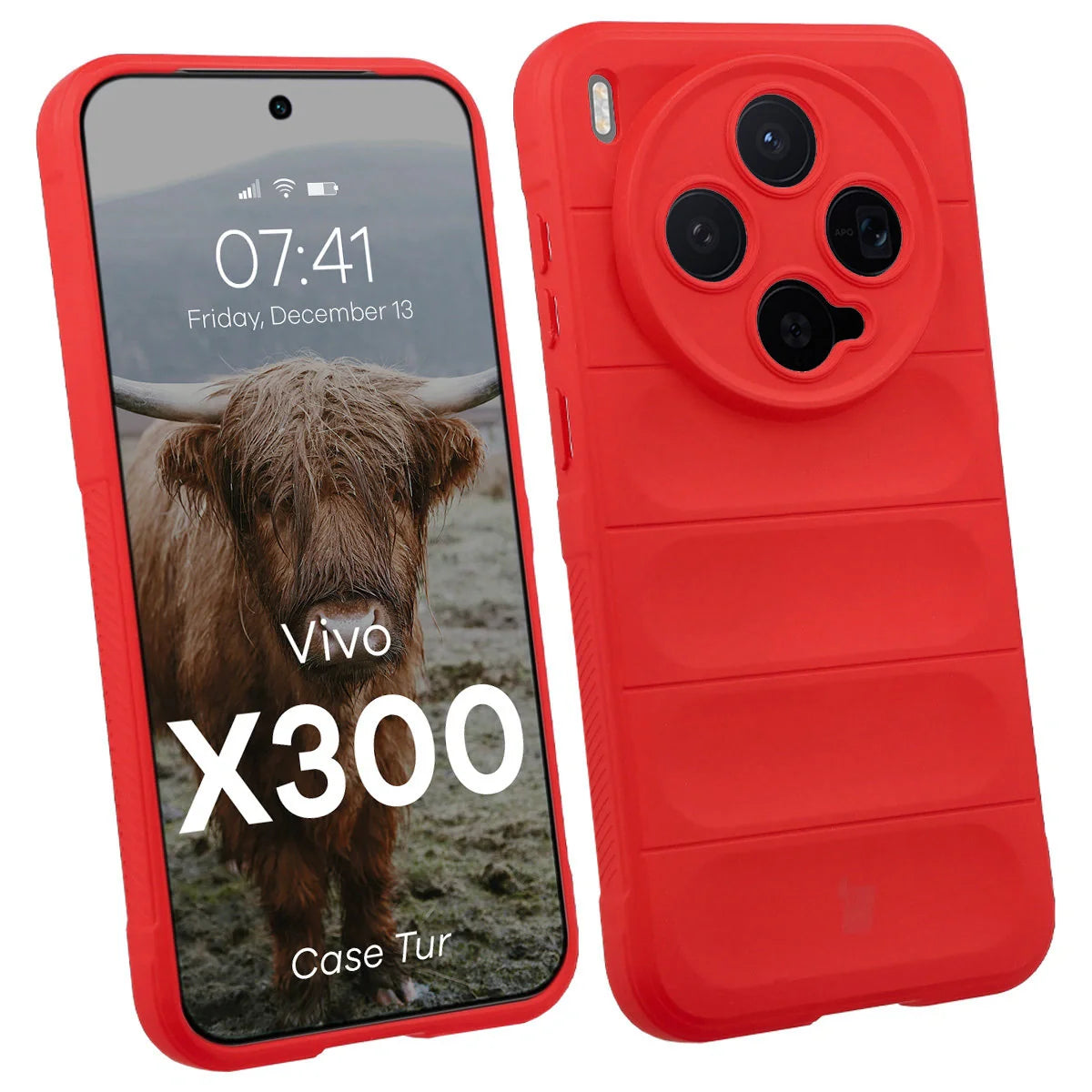 Robuste Handyhülle für Vivo X300, Bizon Case Tur, Rot