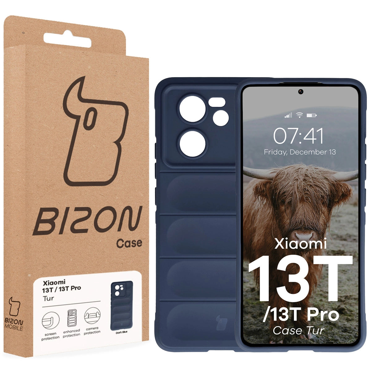 Robuste Handyhülle für Xiaomi 13T Pro / 13T, Bizon Case Tur, Dunkelblau