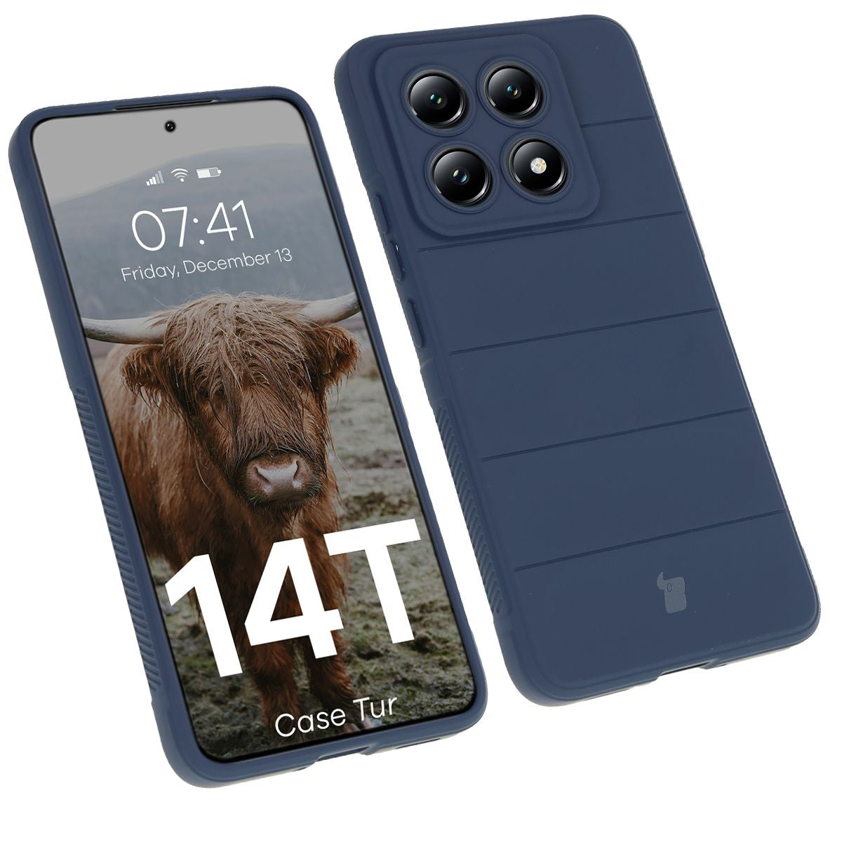 Robuste Handyhülle für Xiaomi 14T, Bizon Case Tur, Dunkelblau