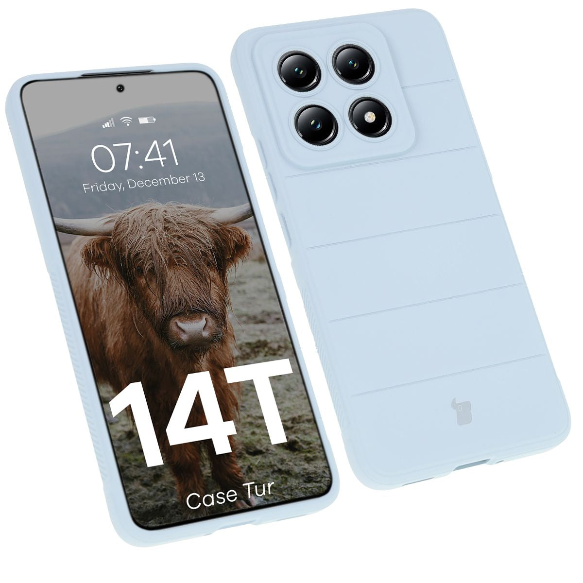 Robuste Handyhülle für Xiaomi 14T, Bizon Case Tur, Hellblau