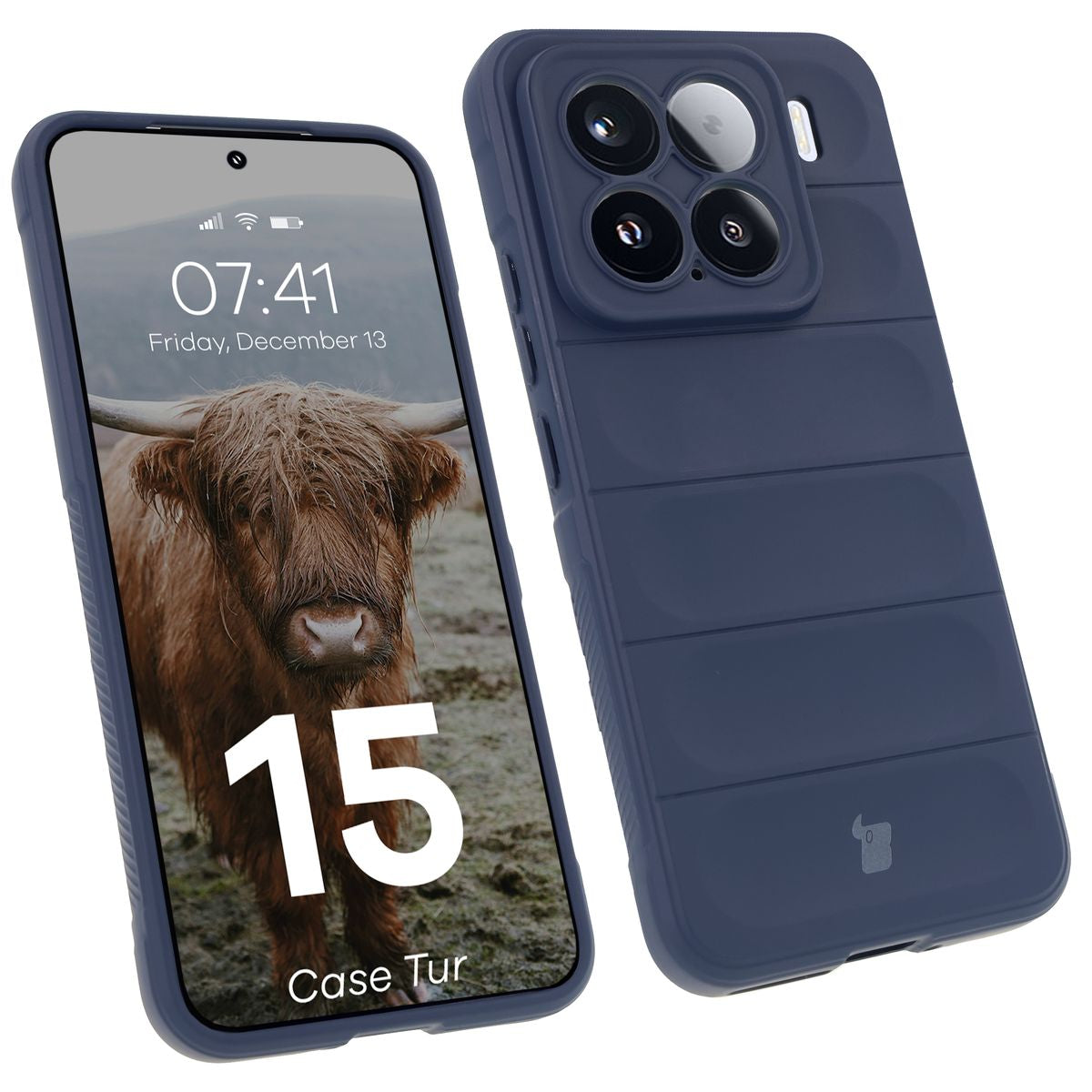Robuste Handyhülle für Xiaomi 15, Bizon Case Tur, Dunkelblau