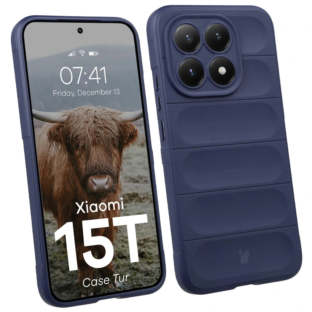 Robuste Handyhülle für Xiaomi 15T, Bizon Case Tur, Dunkelblau
