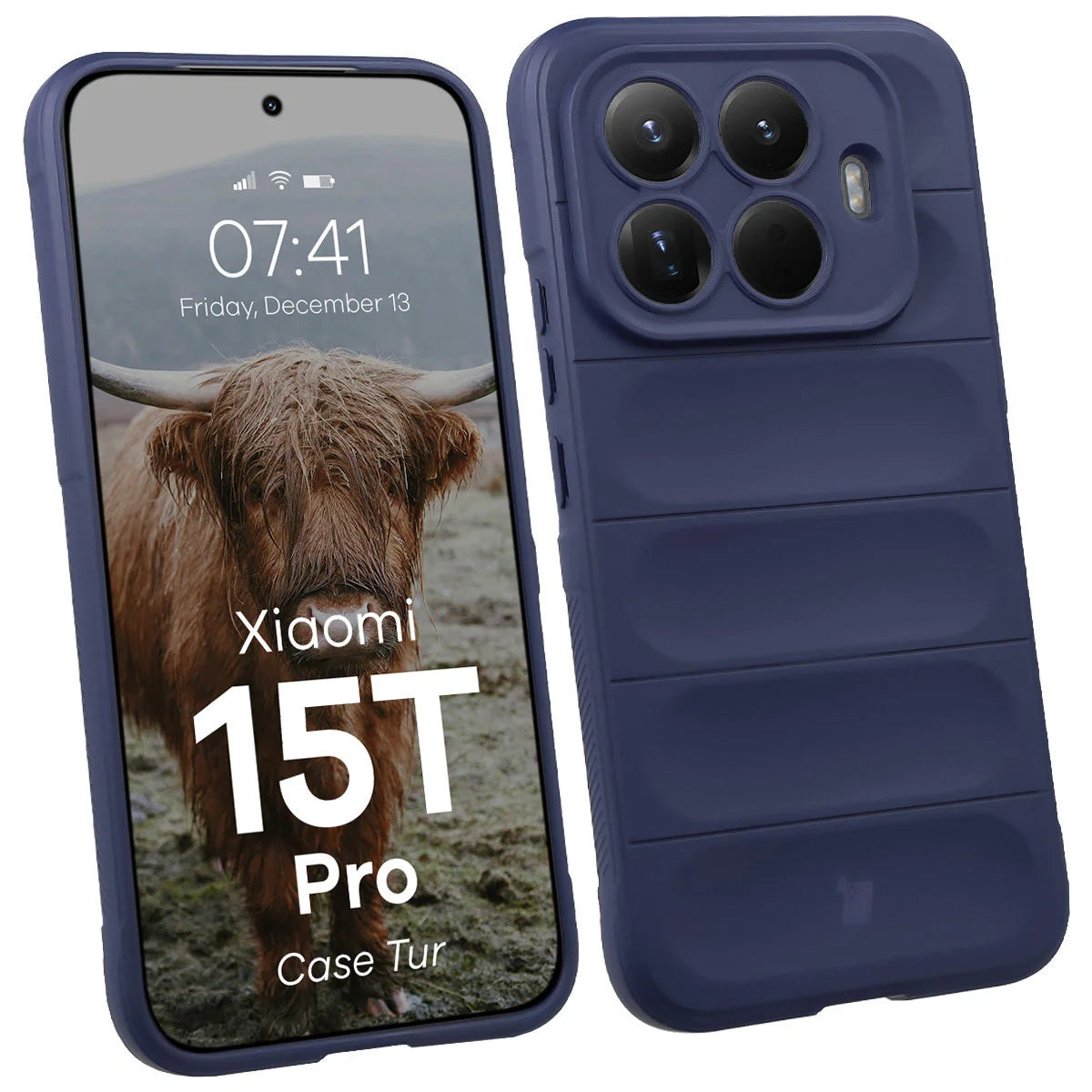 Robuste Handyhülle für Xiaomi 15T Pro, Bizon Case Tur, Dunkelblau
