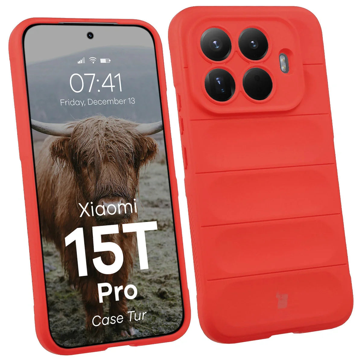 Robuste Handyhülle für Xiaomi 15T Pro, Bizon Case Tur, Rot
