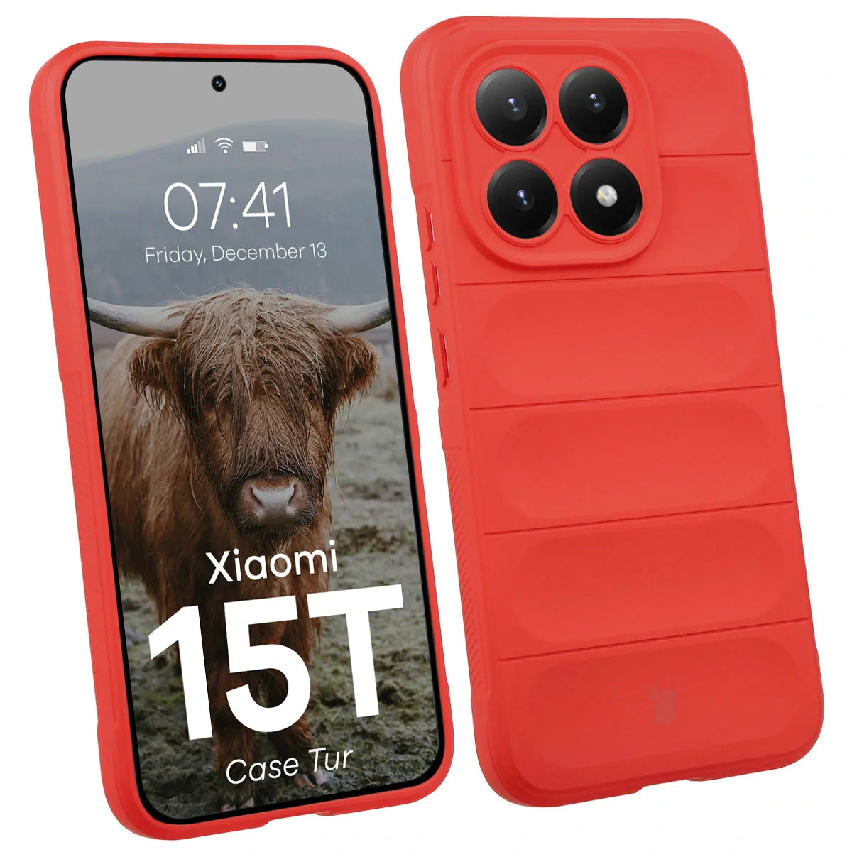 Robuste Handyhülle für Xiaomi 15T, Bizon Case Tur, Rot