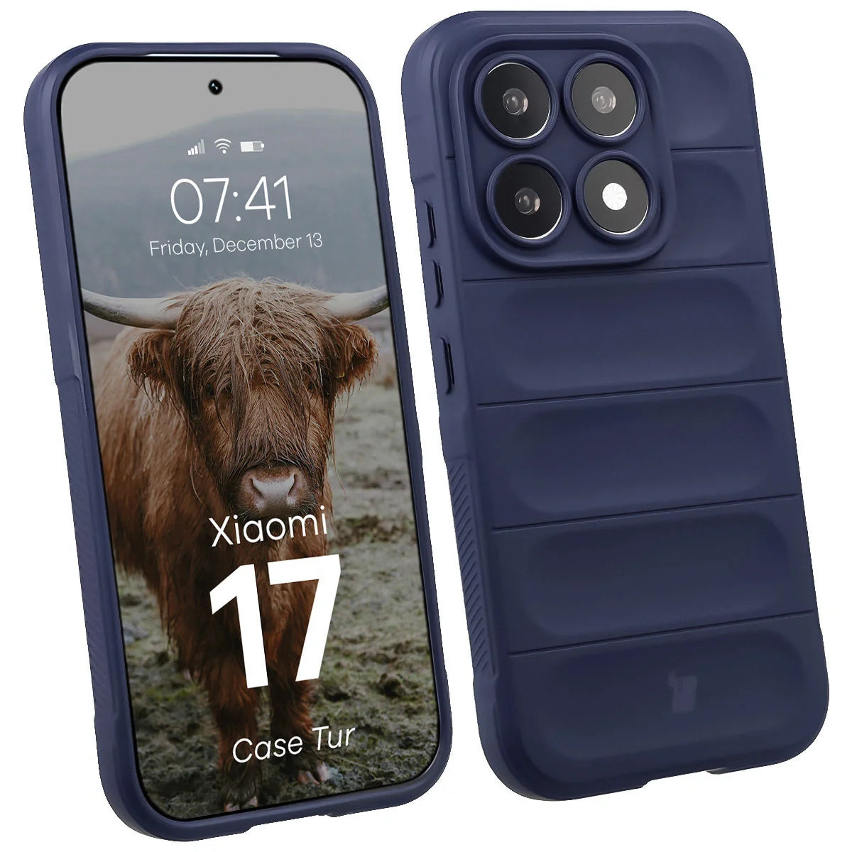 Robuste Handyhülle für Xiaomi 17, Bizon Case Tur, Dunkelblau
