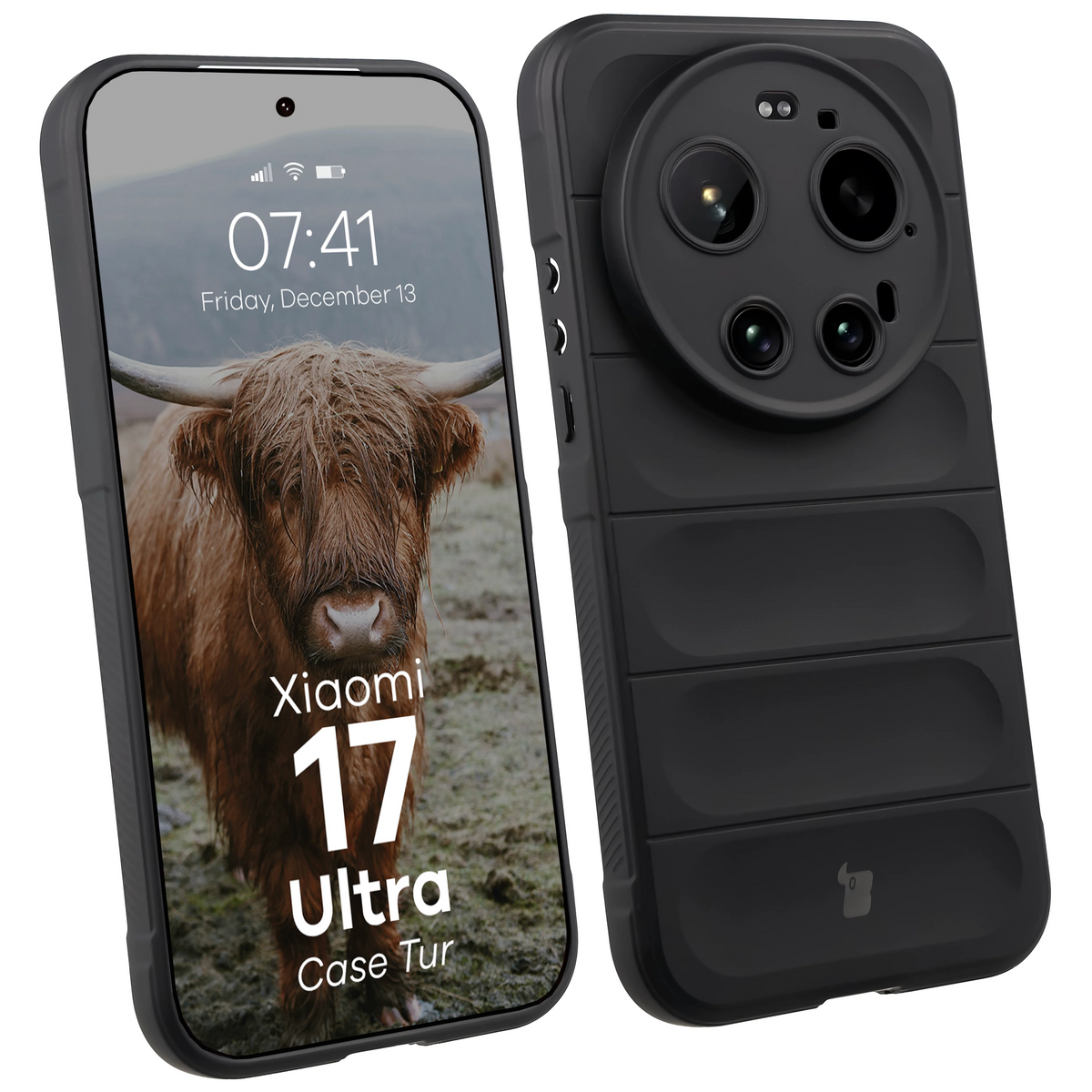 Robuste Handyhülle für Xiaomi 17 Ultra, Bizon Case Tur, Schwarz