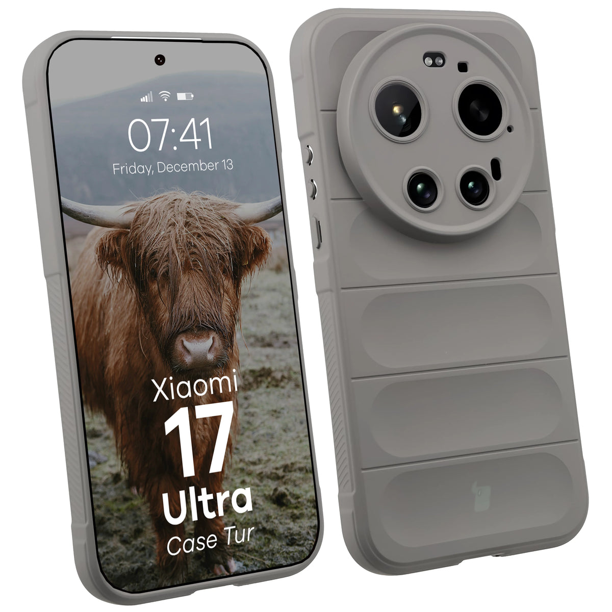 Robuste Handyhülle für Xiaomi 17 Ultra, Bizon Case Tur, Hellgrau