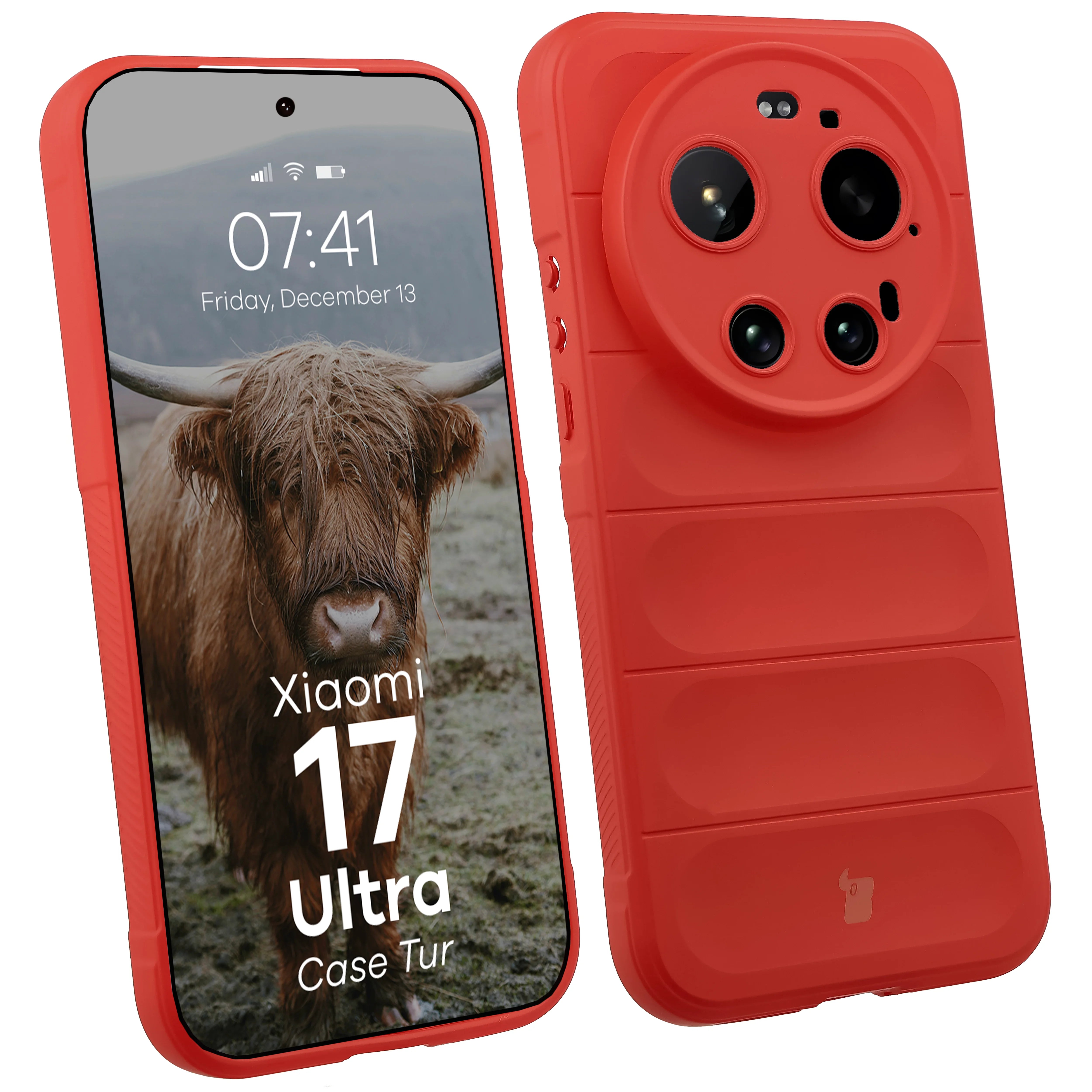 Robuste Handyhülle für Xiaomi 17 Ultra, Bizon Case Tur, Rot