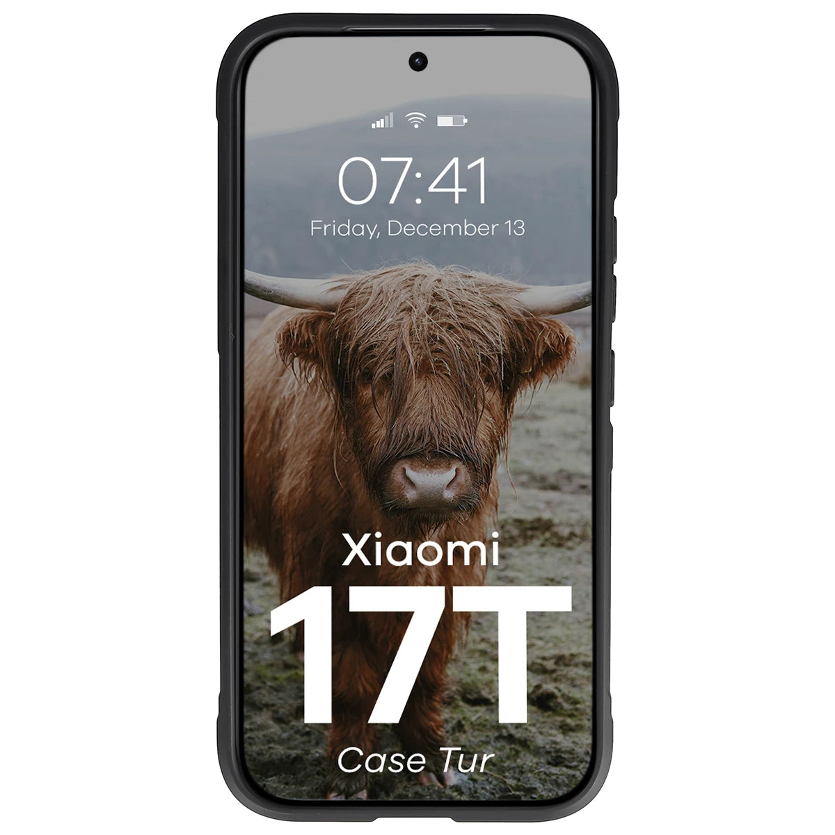 Robuste Handyhülle für Xiaomi 17T, Bizon Case Tur, Schwarz