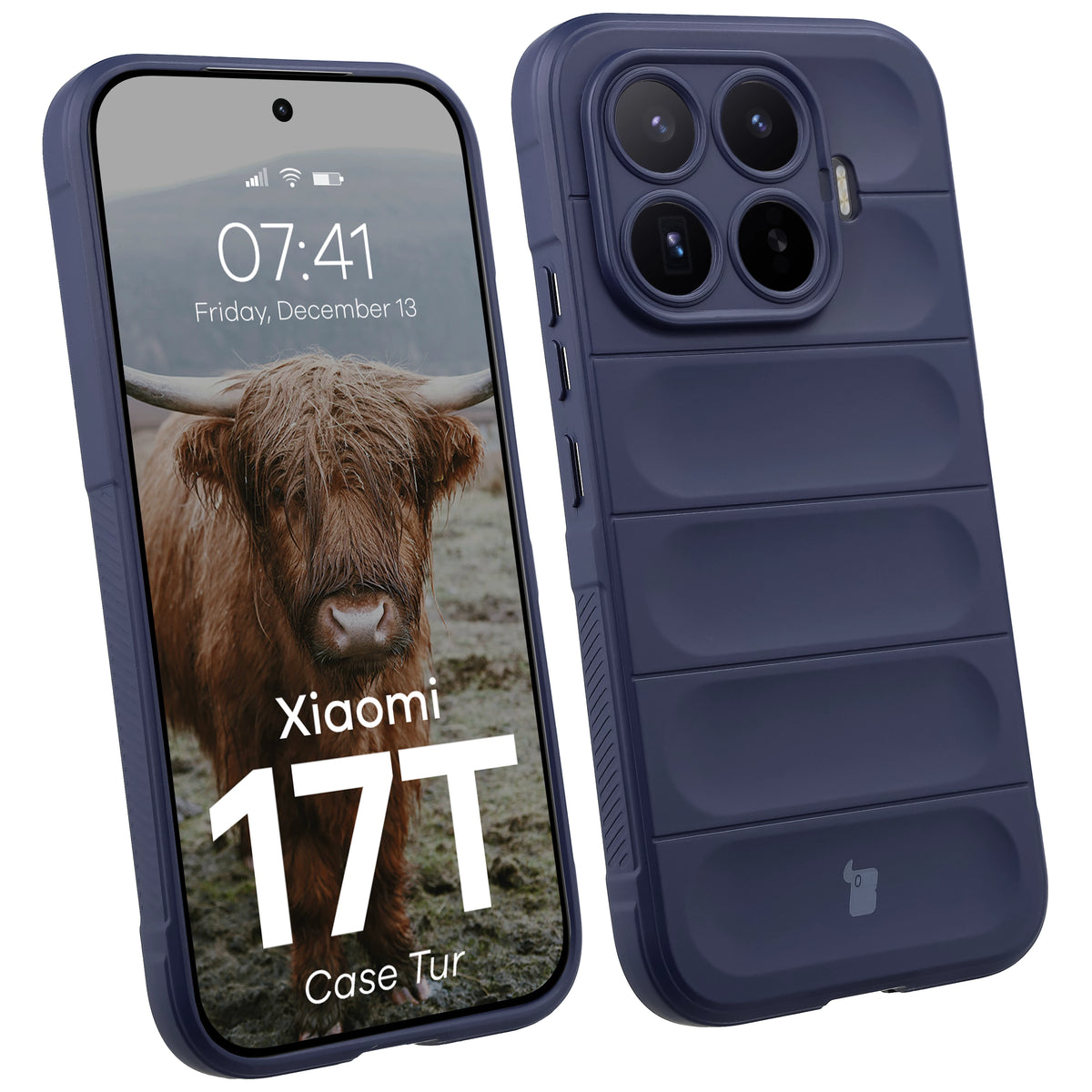 Robuste Handyhülle für Xiaomi 17T, Bizon Case Tur, Dunkelblau