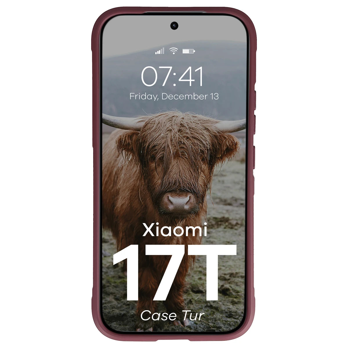 Robuste Handyhülle für Xiaomi 17T, Bizon Case Tur, Burgunderrot