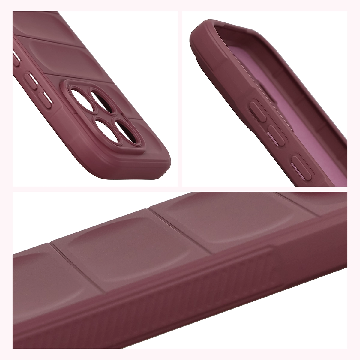 Robuste Handyhülle für Xiaomi 17T, Bizon Case Tur, Burgunderrot