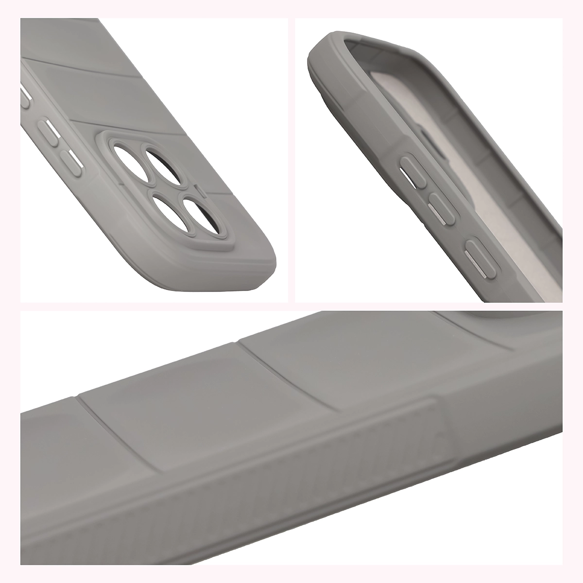 Robuste Handyhülle für Xiaomi 17T, Bizon Case Tur, Hellgrau