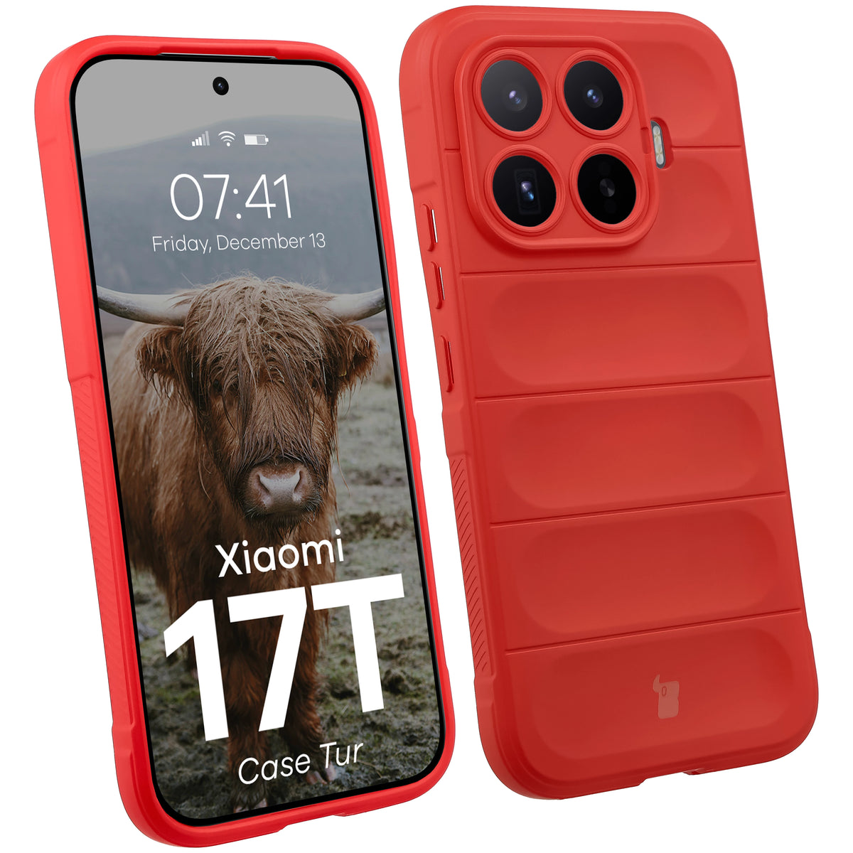 Robuste Handyhülle für Xiaomi 17T, Bizon Case Tur, Rot