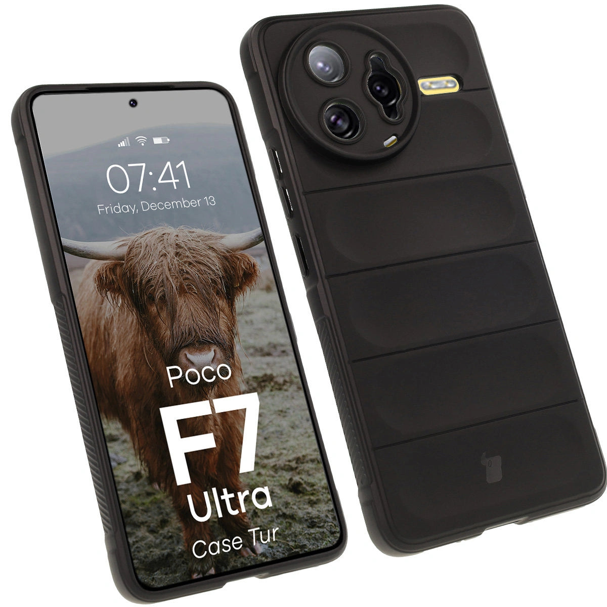 Robuste Handyhülle für Xiaomi Poco F7 Ultra, Bizon Case Tur, Schwarz