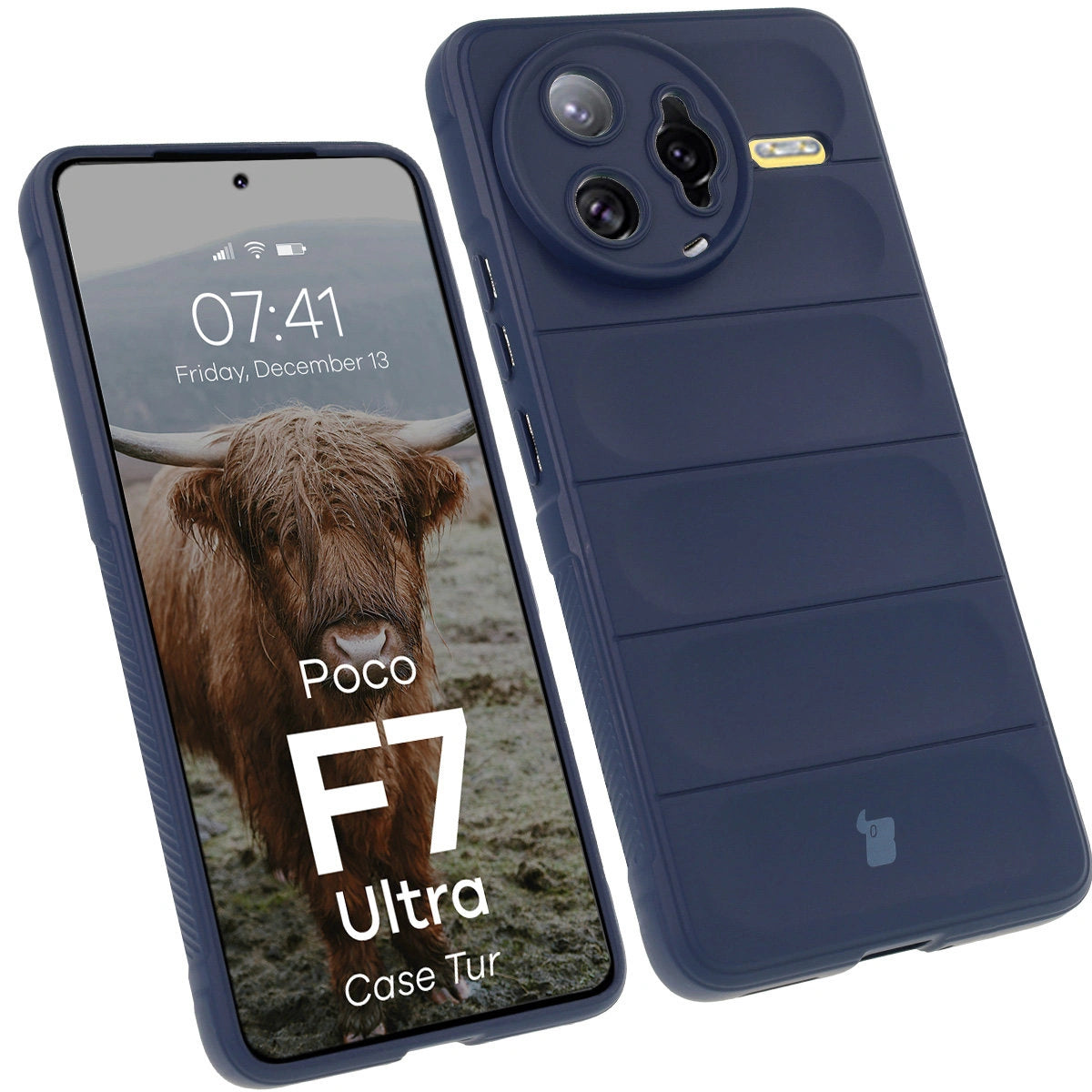 Robuste Handyhülle für Xiaomi Poco F7 Ultra, Bizon Case Tur, Dunkelblau