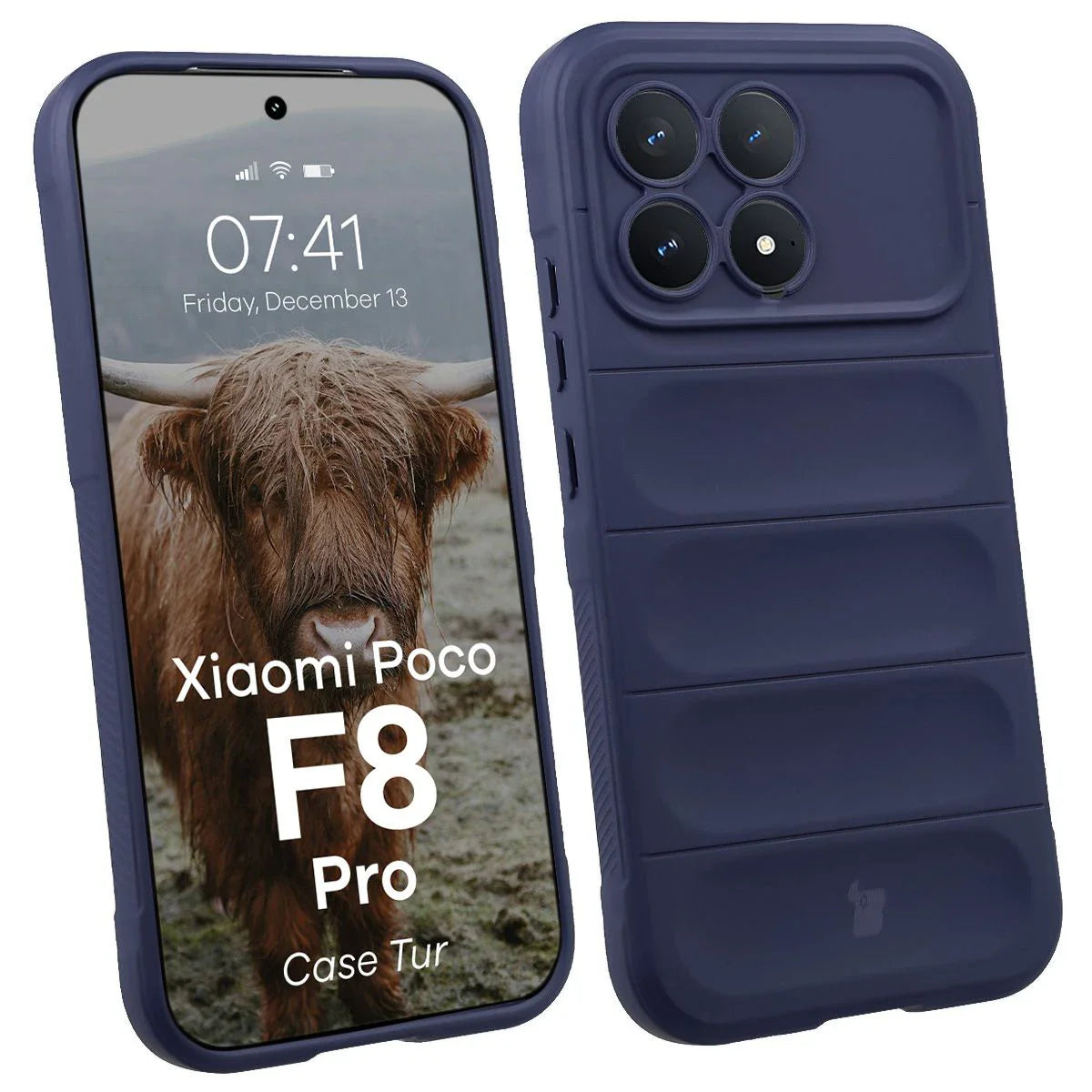 Robuste Handyhülle für Xiaomi POCO F8 Pro, Bizon Case Tur, Dunkelblau