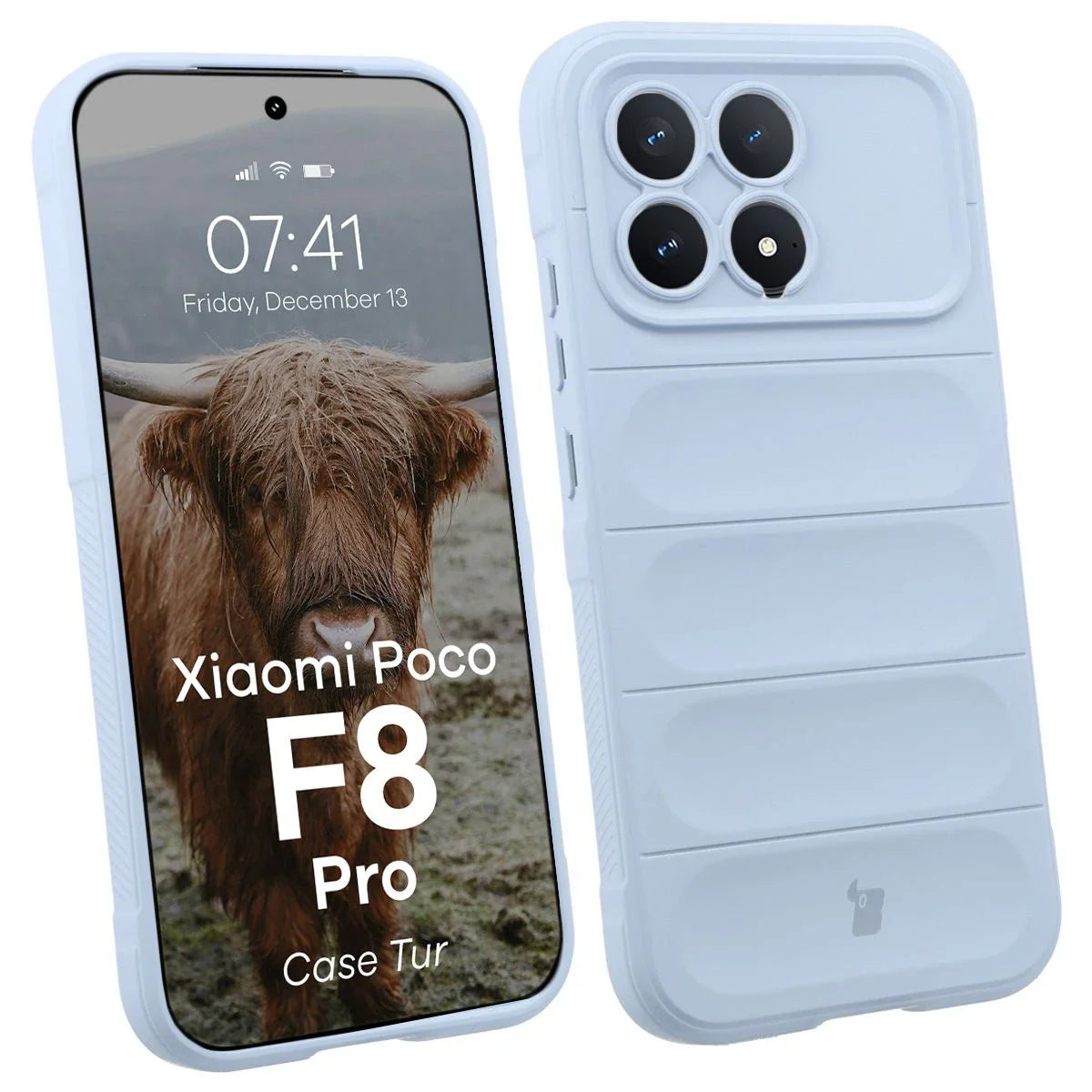 Robuste Handyhülle für Xiaomi POCO F8 Pro, Bizon Case Tur, Hellblau
