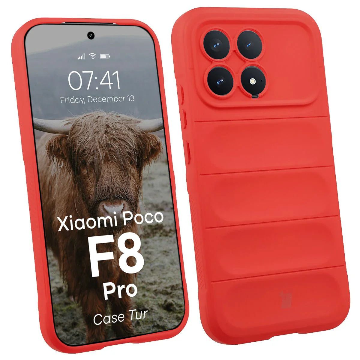 Robuste Handyhülle für Xiaomi POCO F8 Pro, Bizon Case Tur, Rot