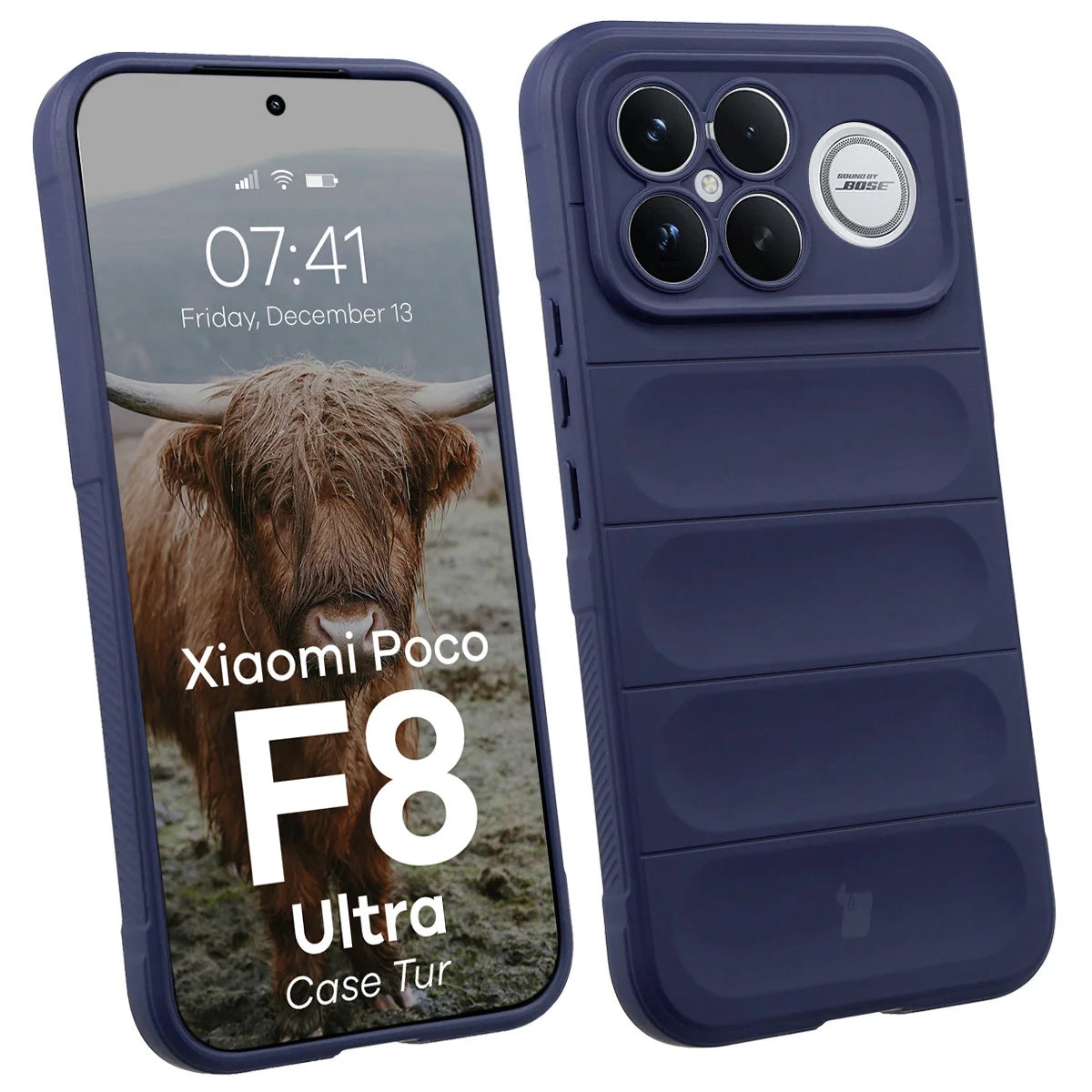 Robuste Handyhülle für Xiaomi POCO F8 Ultra, Bizon Case Tur, Dunkelblau