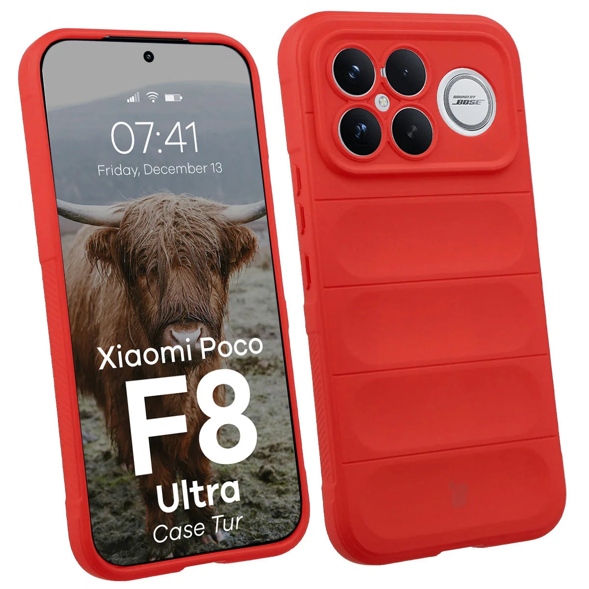 Robuste Handyhülle für Xiaomi POCO F8 Ultra, Bizon Case Tur, Rot