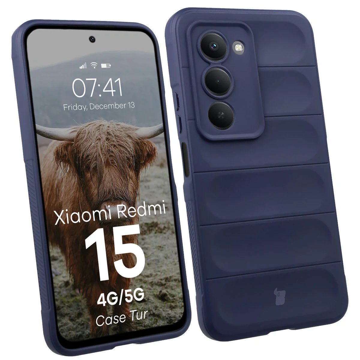 Robuste Handyhülle für Xiaomi Redmi 15 4G / 5G, Bizon Case Tur, Dunkelblau