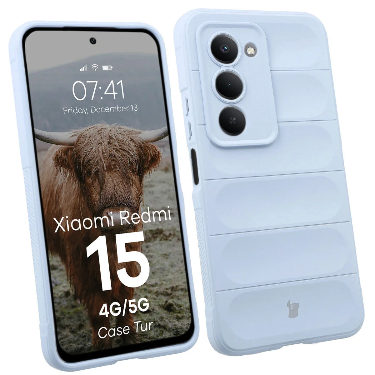 Robuste Handyhülle für Xiaomi Redmi 15 4G / 5G, Bizon Case Tur, Hellblau