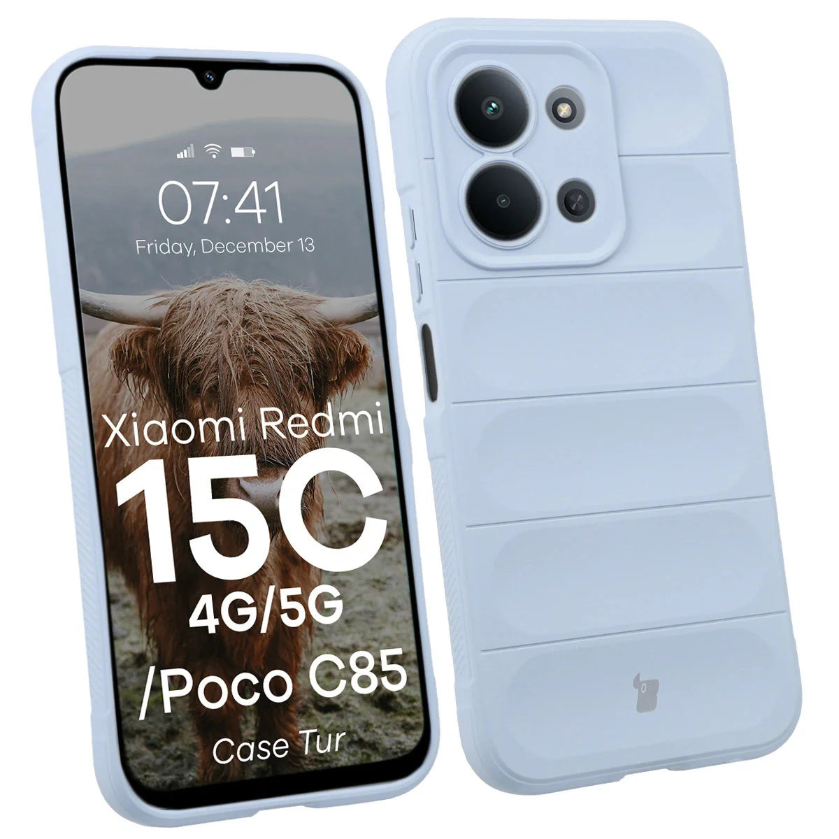 Robuste Handyhülle für Xiaomi Redmi 15C 4G / 5G / POCO C85 4G, Bizon Case Tur, Hellblau