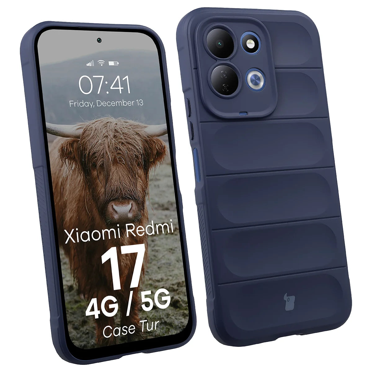 Robuste Handyhülle für Xiaomi Redmi 17 4G/5G, Bizon Case Tur, Dunkelblau (1/8)