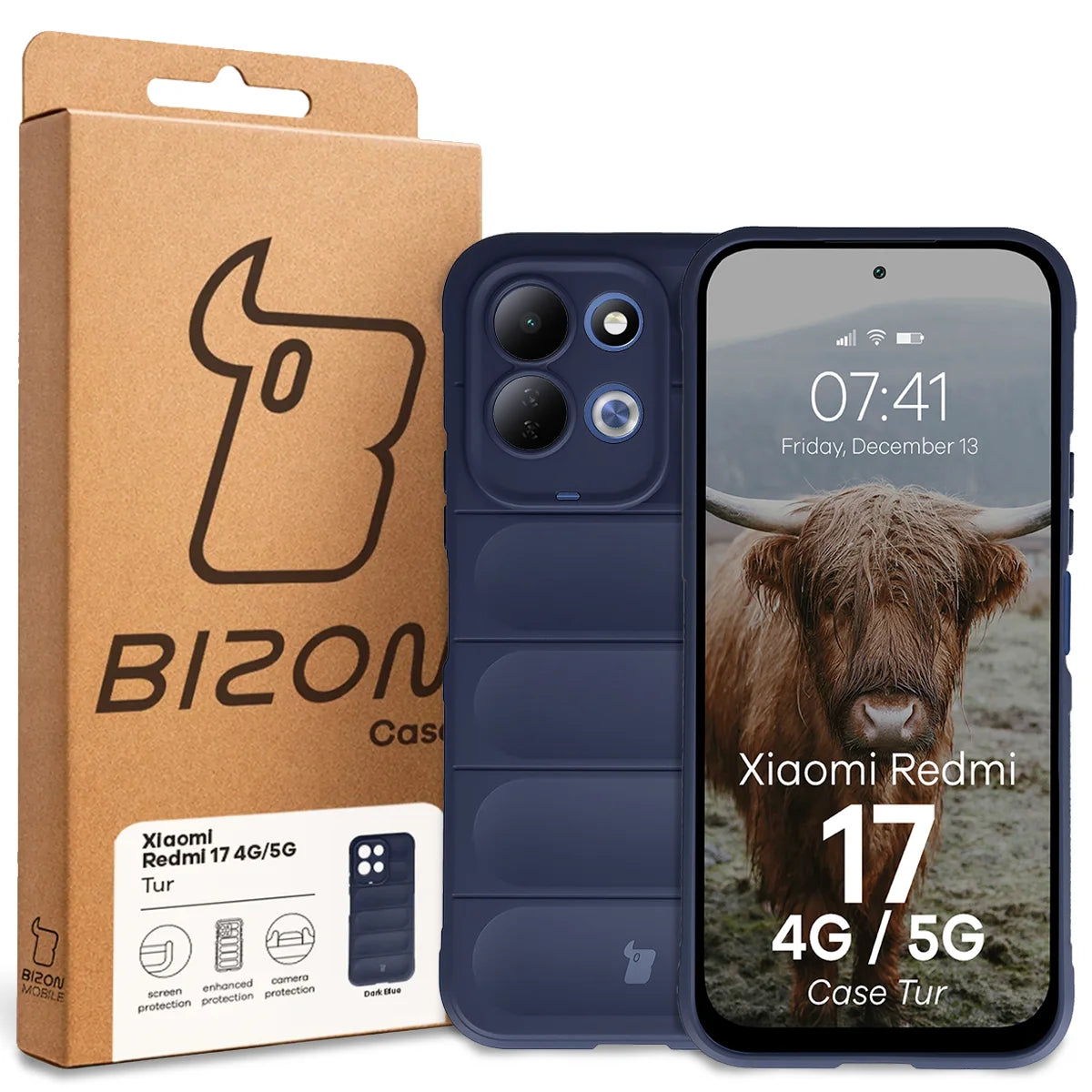 Robuste Handyhülle für Xiaomi Redmi 17 4G/5G, Bizon Case Tur, Dunkelblau (8/8)