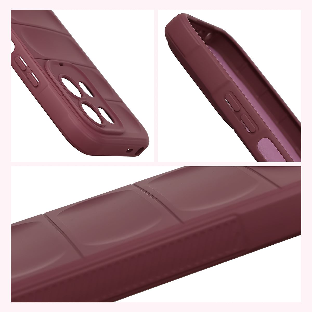 Robuste Handyhülle für Xiaomi Redmi 17 4G/5G, Bizon Case Tur, Burgunderrot (7/8)