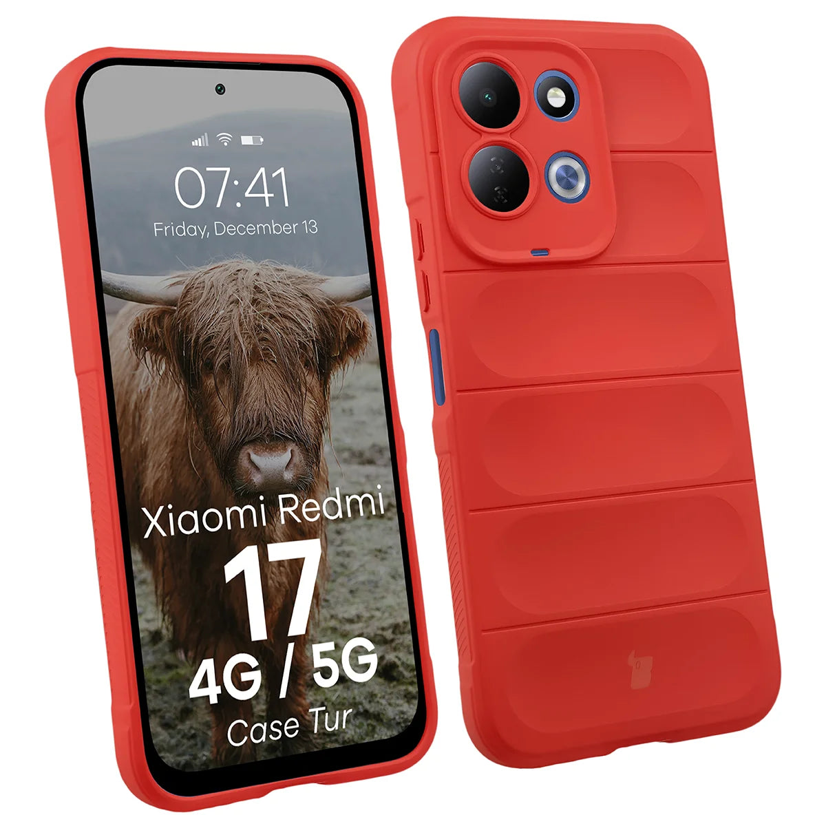 Robuste Handyhülle für Xiaomi Redmi 17 4G/5G, Bizon Case Tur, Rot (1/8)