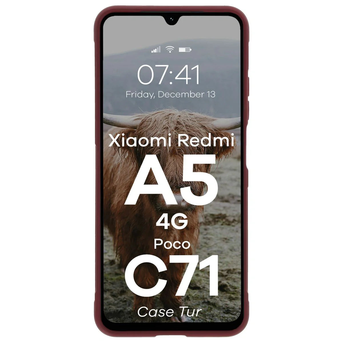 Robuste Handyhülle für Xiaomi Redmi A5 4G / POCO C71 4G, Bizon Case Tur, Burgunderrot