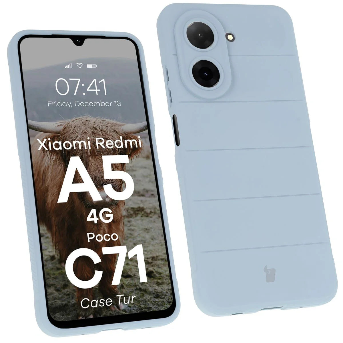 Robuste Handyhülle für Xiaomi Redmi A5 4G / POCO C71 4G, Bizon Case Tur, Hellblau