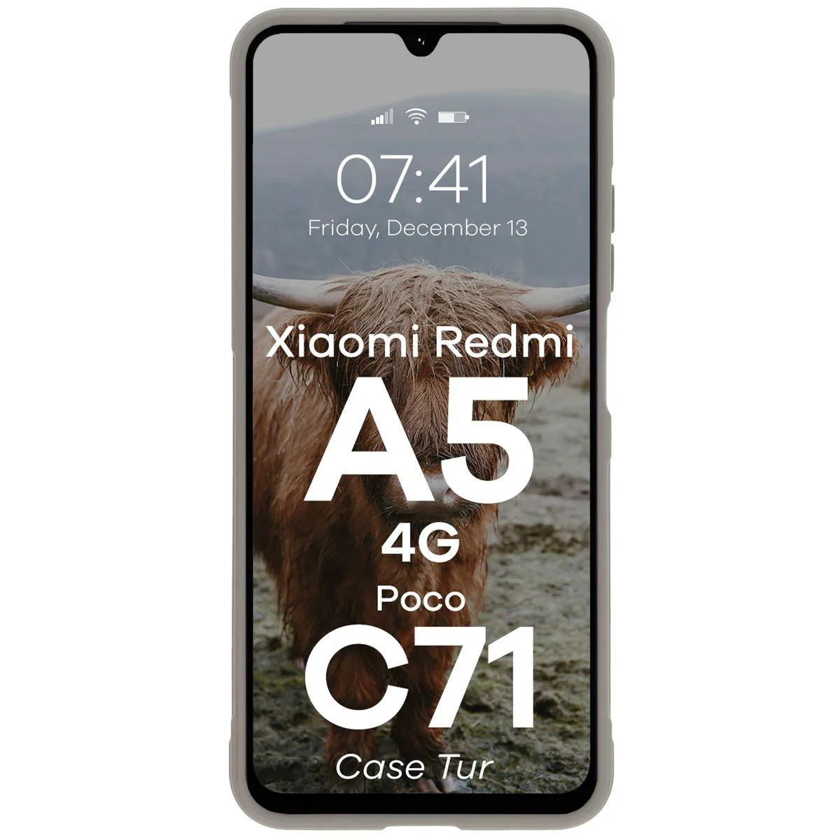 Robuste Handyhülle für Xiaomi Redmi A5 4G / POCO C71 4G, Bizon Case Tur, Hellgrau