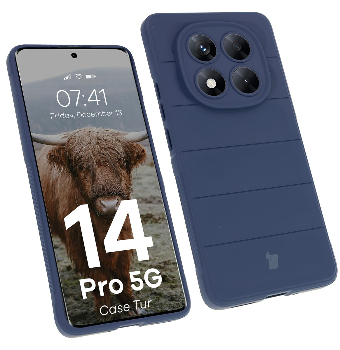Robuste Handyhülle für Xiaomi Redmi Note 14 Pro 5G / Poco X7, Bizon Case Tur, Dunkelblau