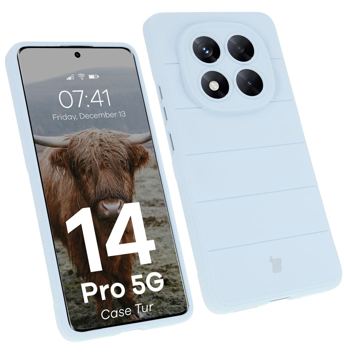 Robuste Handyhülle für Xiaomi Redmi Note 14 Pro 5G / Poco X7, Bizon Case Tur, Hellblau