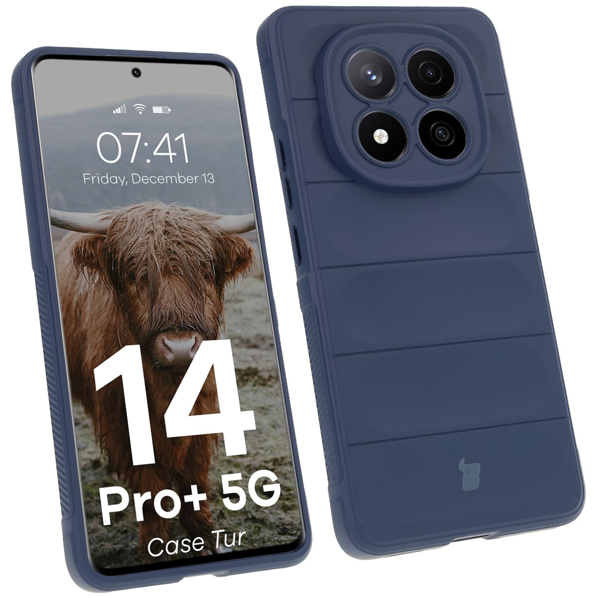 Robuste Handyhülle für Xiaomi Redmi Note 14 Pro Plus 5G, Bizon Case Tur, Dunkelblau