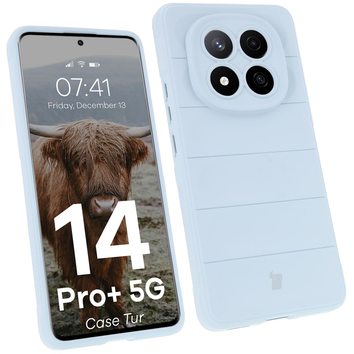 Robuste Handyhülle für Xiaomi Redmi Note 14 Pro Plus 5G, Bizon Case Tur, Hellblau