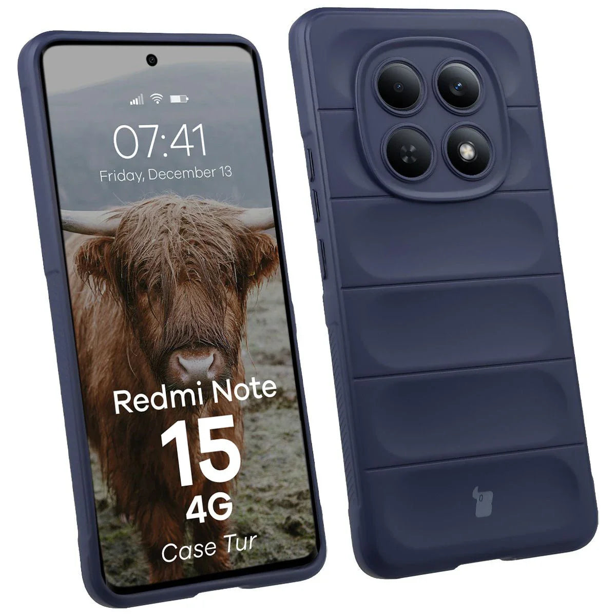 Robuste Handyhülle für Xiaomi Redmi Note 15 4G, Bizon Case Tur, Dunkelblau