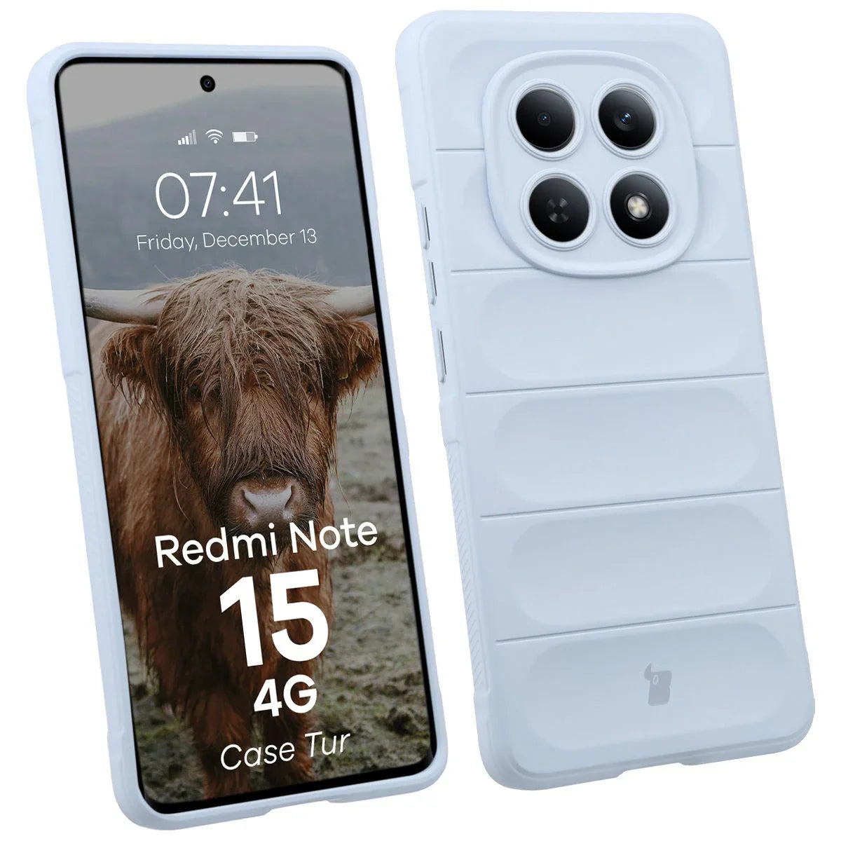 Robuste Handyhülle für Xiaomi Redmi Note 15 4G, Bizon Case Tur, Hellblau