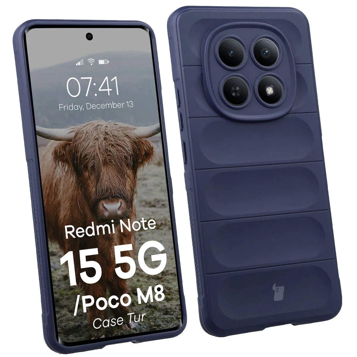 Robuste Handyhülle für Xiaomi Redmi Note 15 5G / POCO M8 5G, Bizon Case Tur, Dunkelblau
