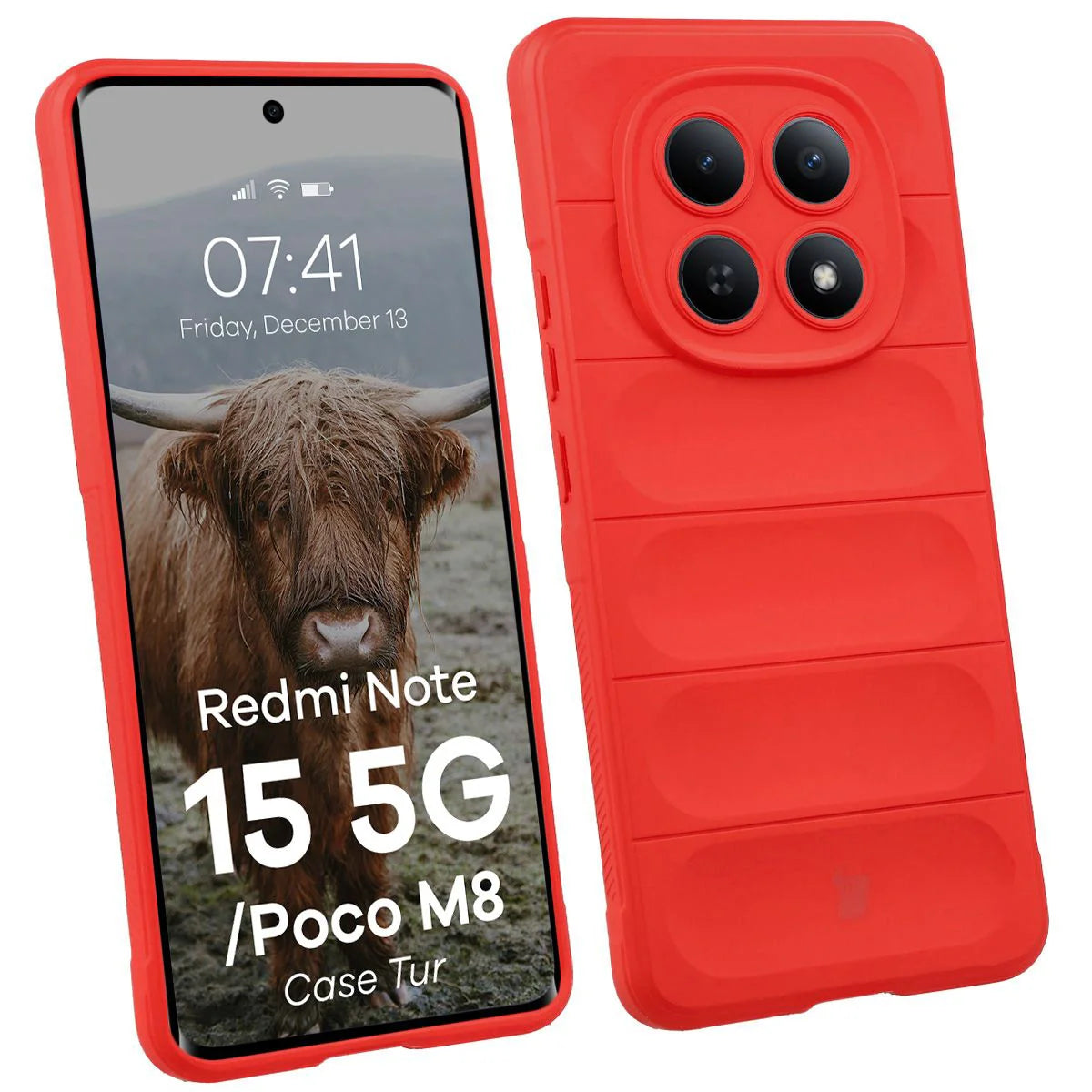 Robuste Handyhülle für Xiaomi Redmi Note 15 5G / POCO M8 5G, Bizon Case Tur, Rot