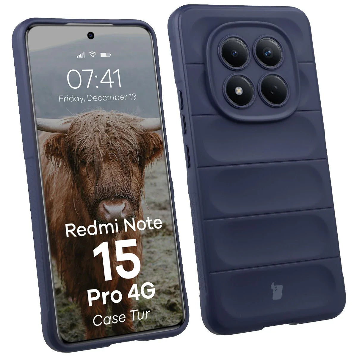 Robuste Handyhülle für Xiaomi Redmi Note 15 Pro 4G, Bizon Case Tur, Dunkelblau