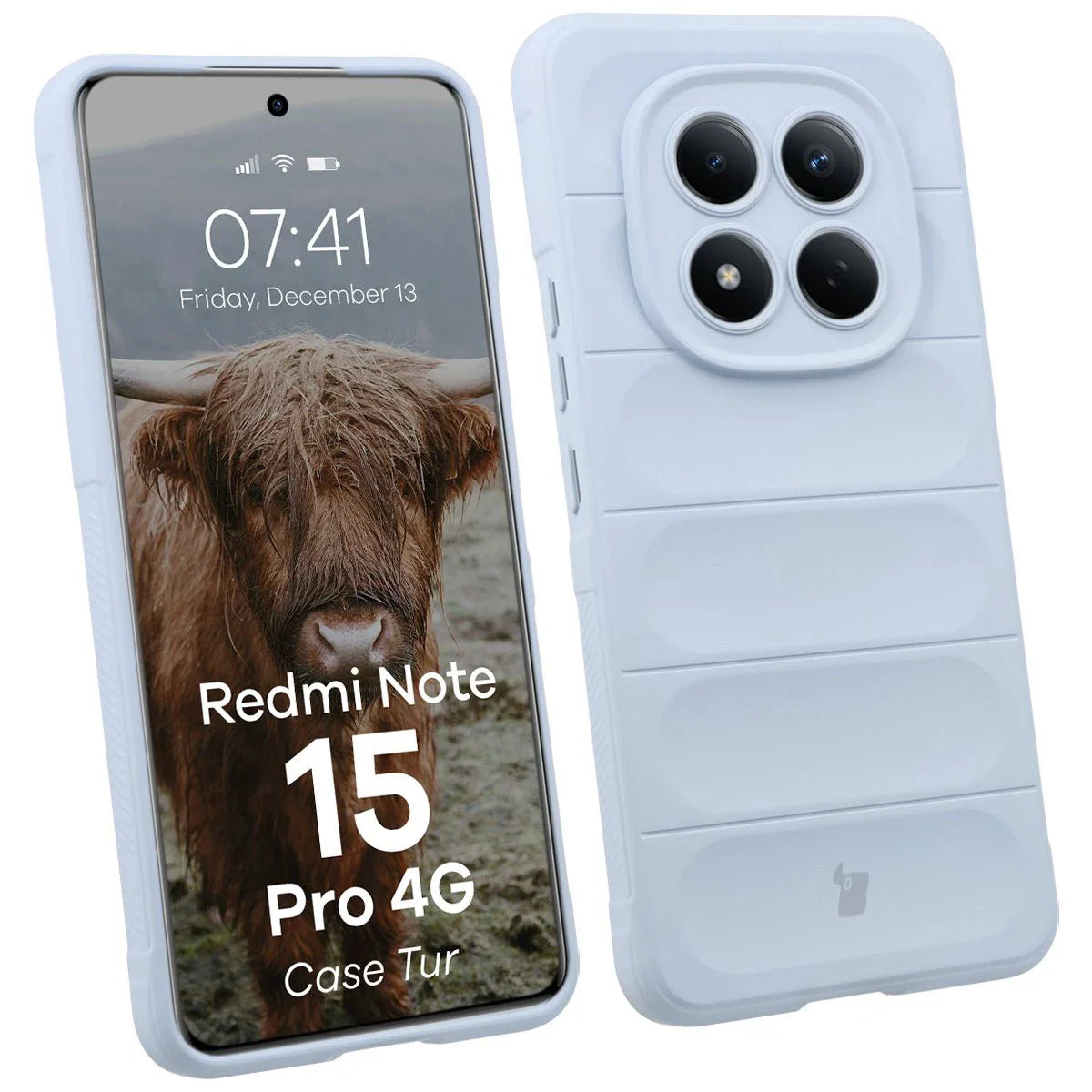 Robuste Handyhülle für Xiaomi Redmi Note 15 Pro 4G, Bizon Case Tur, Hellblau