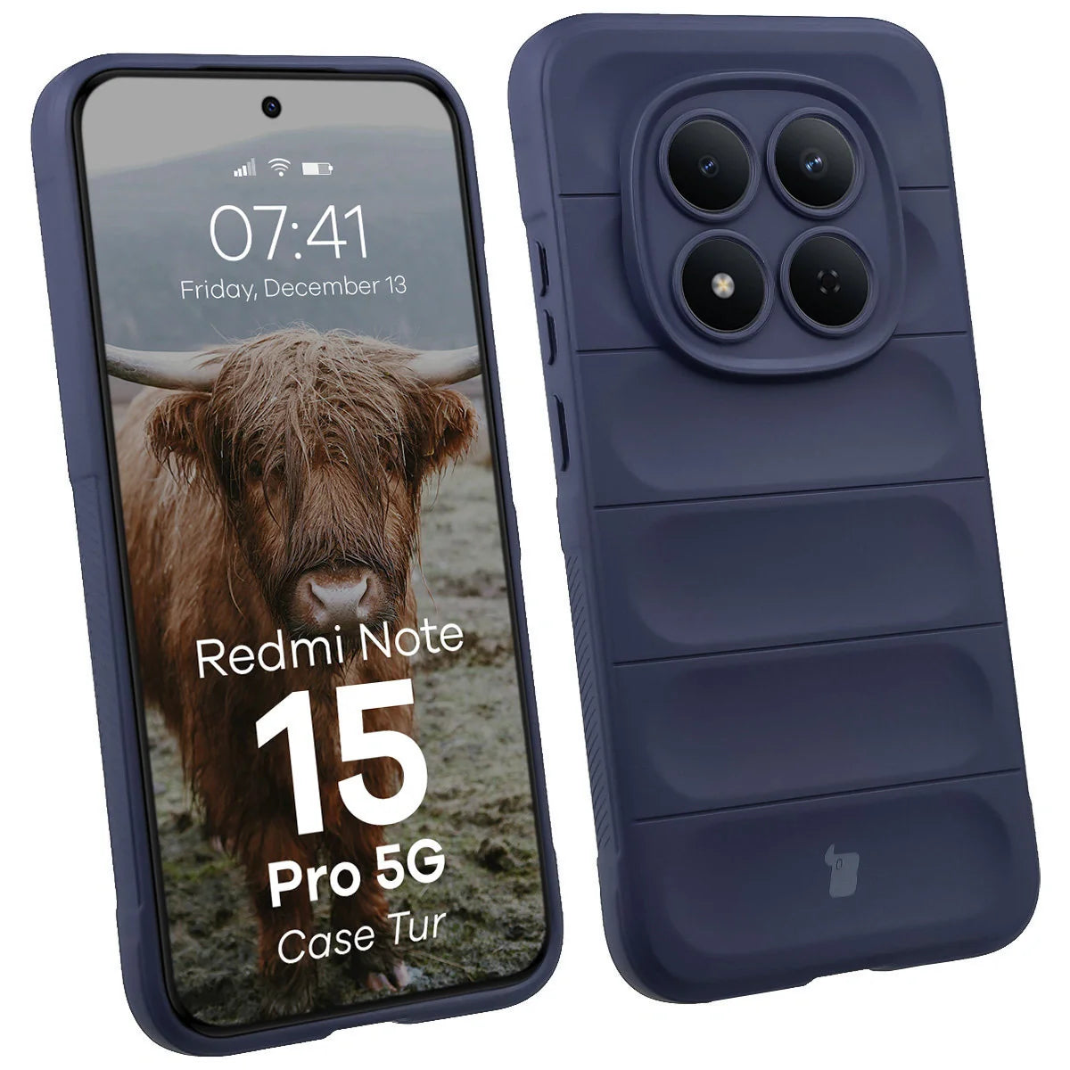 Robuste Handyhülle für Xiaomi Redmi Note 15 Pro 5G, Bizon Case Tur, Dunkelblau