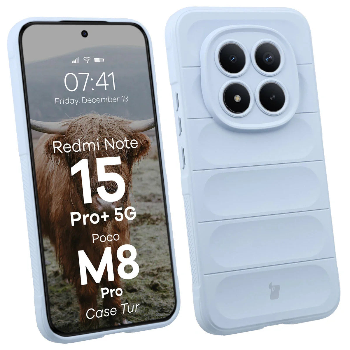 Robuste Handyhülle für Xiaomi Redmi Note 15 Pro Plus 5G / POCO M8 Pro 5G, Bizon Case Tur, Hellblau