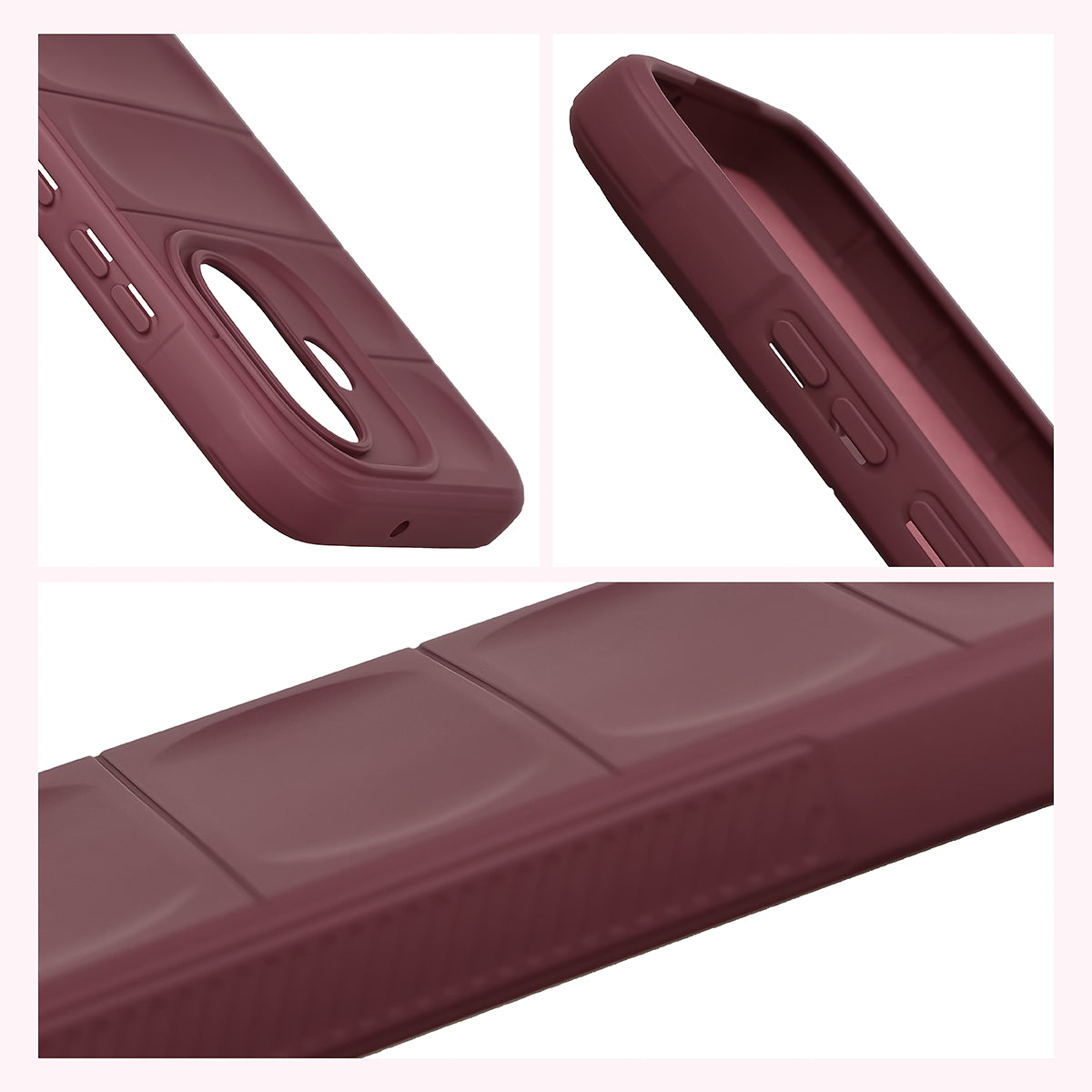 Robuste Handyhülle für Xiaomi Redmi Note 17 5G, Bizon Case Tur, Burgunderrot (7/8)